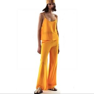 NEW ZARA ORANGE CAMI & HIGH WAISTED PANTS SET